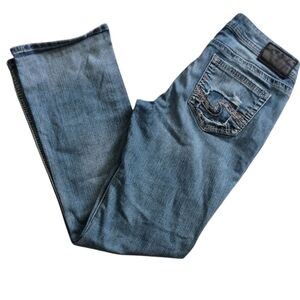 Silver Aiko Mid Rise Bootcut Button Fly Jeans Size 29